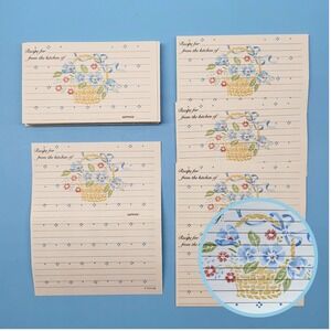 Vintage Blank Recipe Cards LOT OF 20 Cottagecore Basket Corning Brand‎ Fold-Out